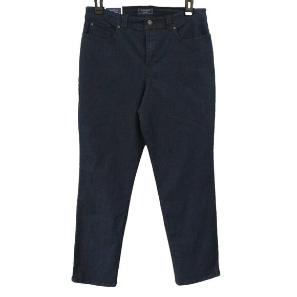 CHARTER CLUB Women's Denim Jeans Curvy Slim Leg Dark Wash Blue Stretch - 16 NWT - Picture 1 of 7
